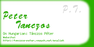 peter tanczos business card